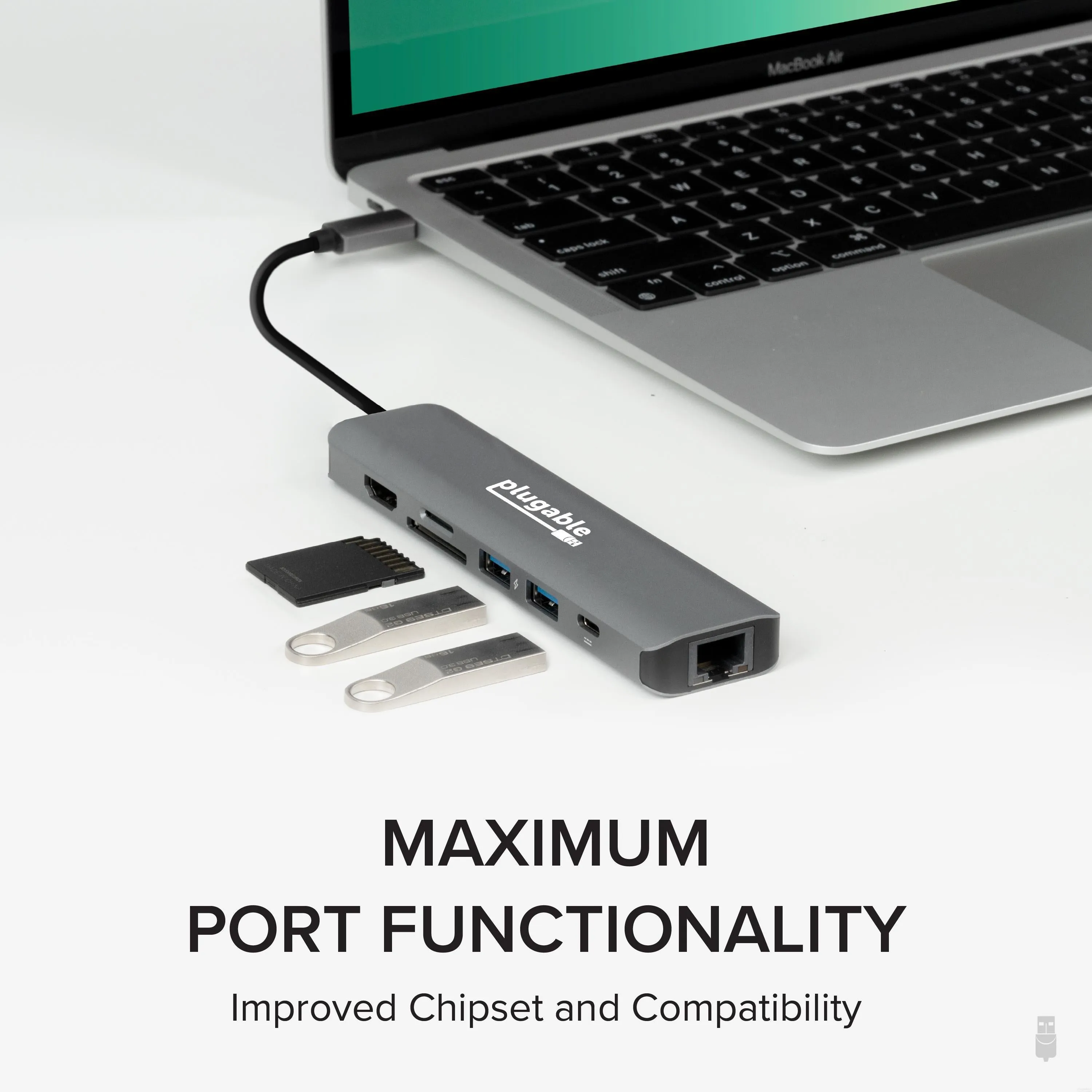 Plugable USB-C 7-in-1 Hub with Ethernet