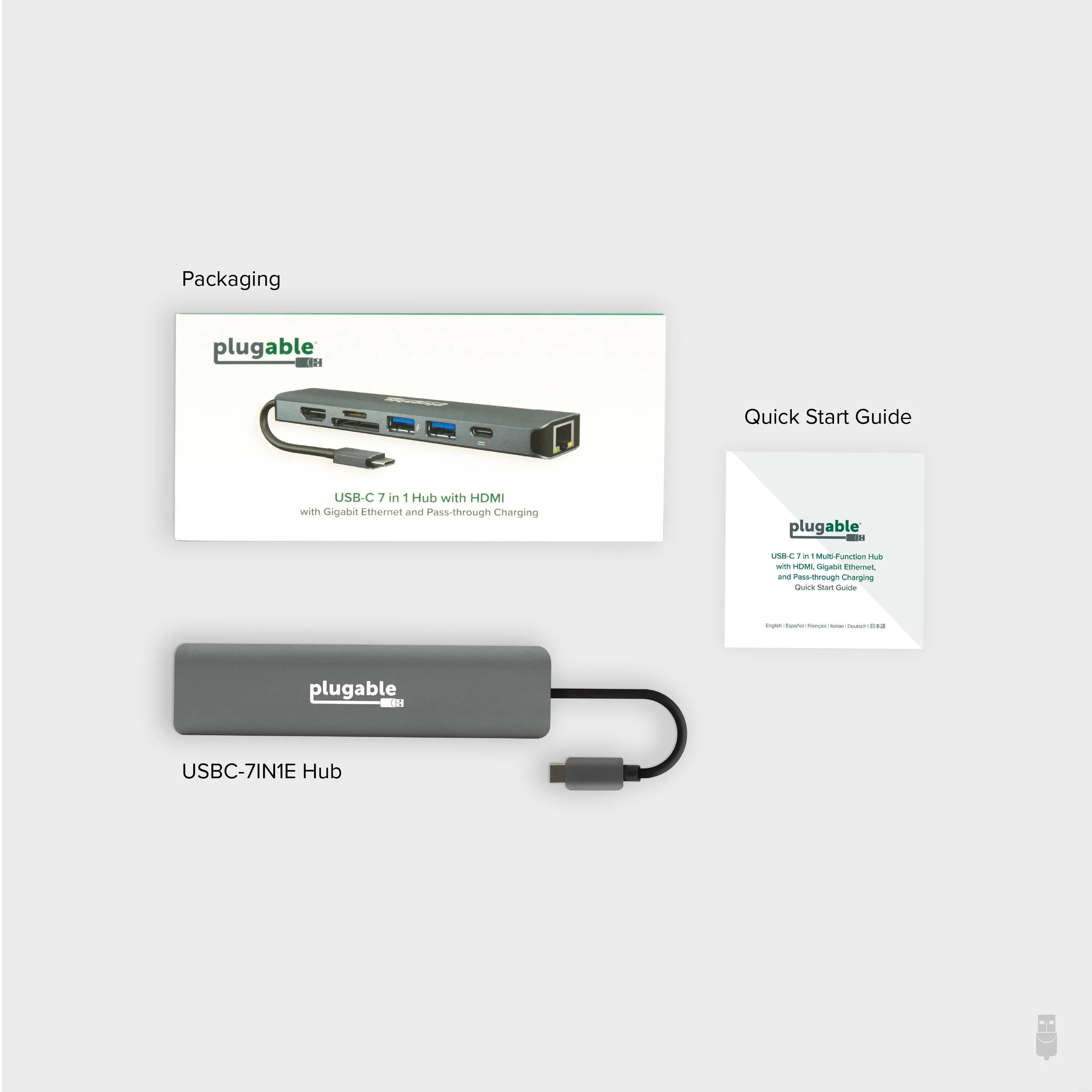Plugable USB-C 7-in-1 Hub with Ethernet