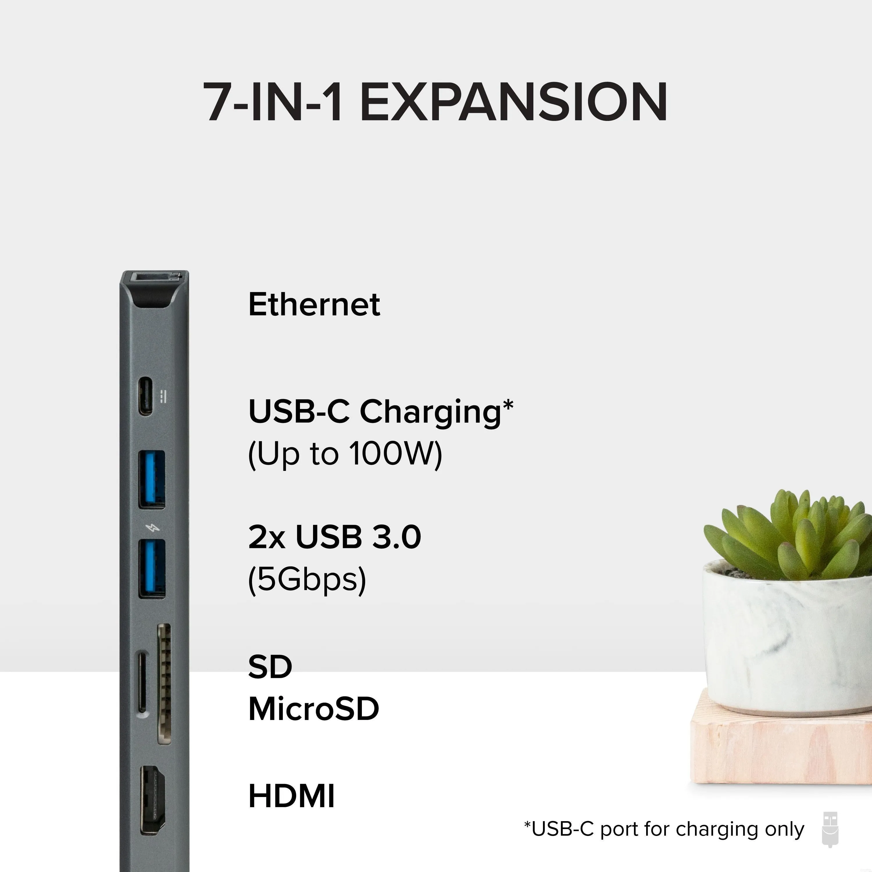 Plugable USB-C 7-in-1 Hub with Ethernet