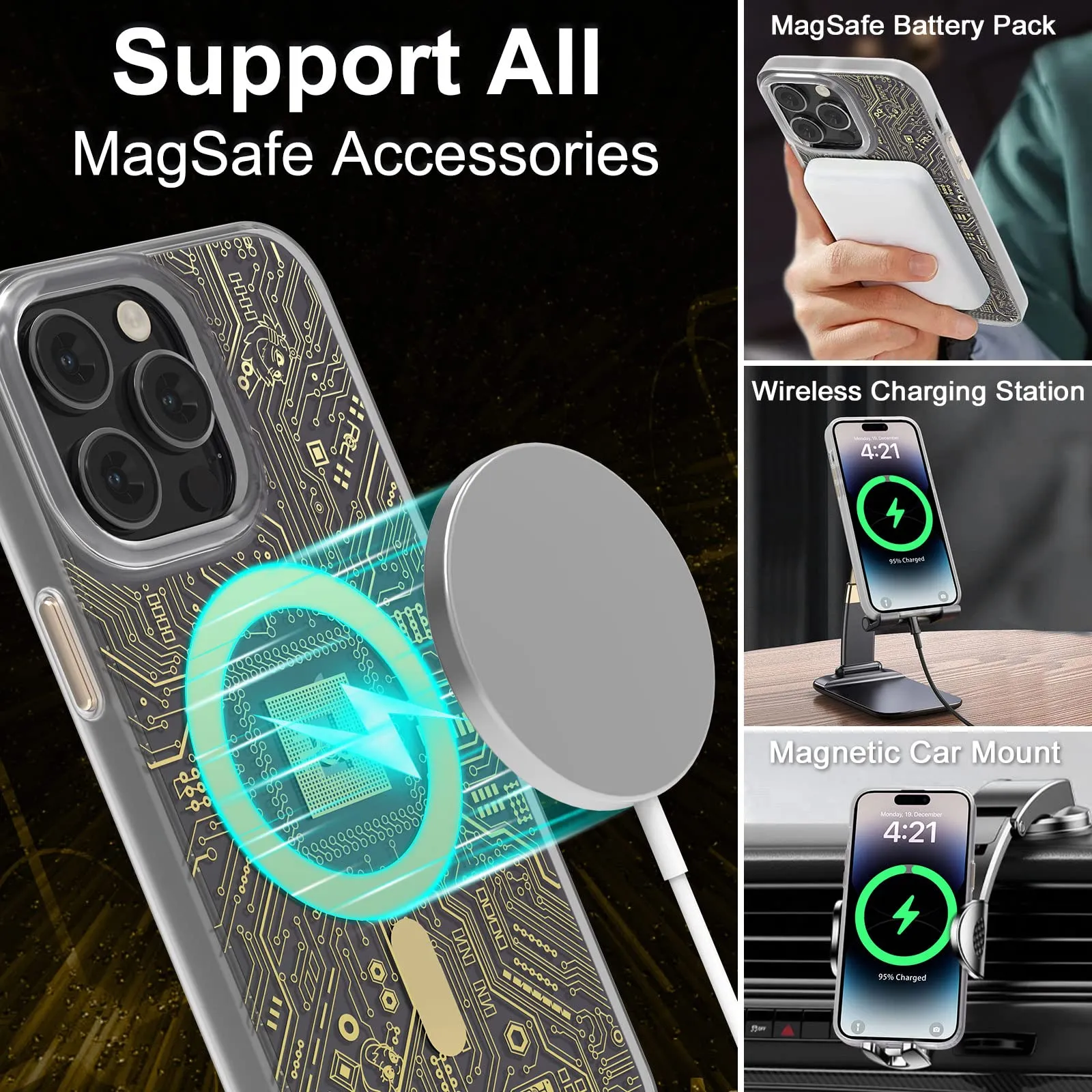PQY Geek Magnetic MagSafe Shockproof Case Cover