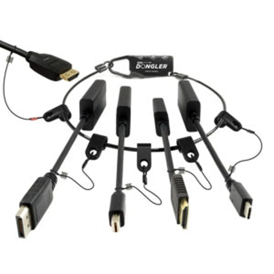 ProAV 4K Loaded Dongler: DP1.4, MDP1.4, USBTypeC, HDMI Port Saver,  Source Harness, Dongler Ring,  Boxed