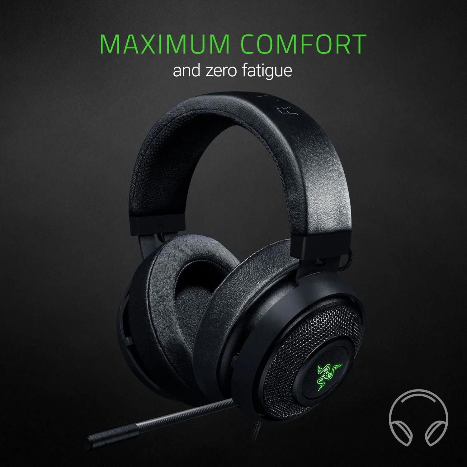 Razer Headset Kraken 7.1 Chroma V2 USB Gaming Headset - Oval Ear Cushions - 7.1 Surround Sound with Retractable Digital Microphone and Chroma Lighting