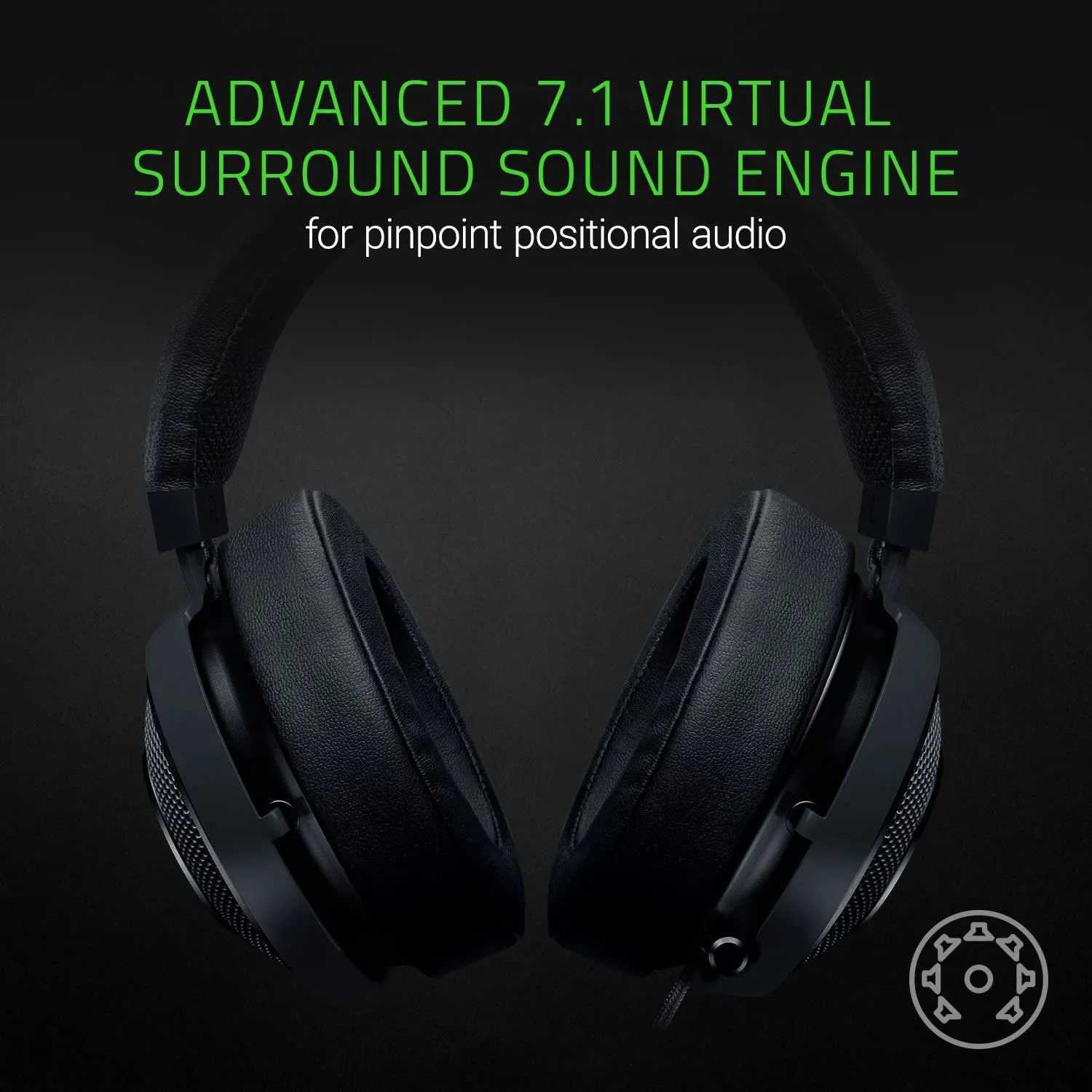Razer Headset Kraken 7.1 Chroma V2 USB Gaming Headset - Oval Ear Cushions - 7.1 Surround Sound with Retractable Digital Microphone and Chroma Lighting