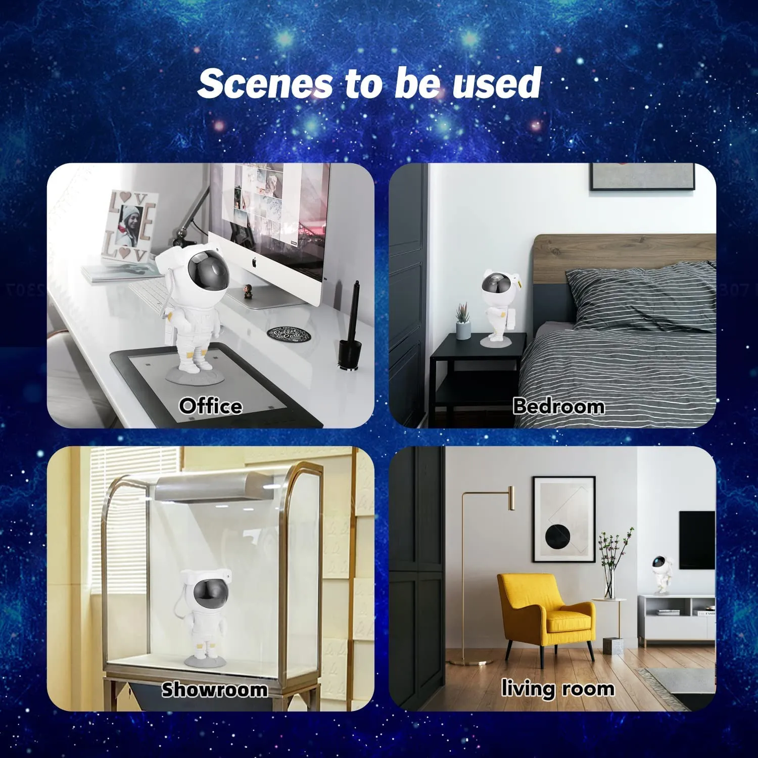 REFULGIX Astronaut Galaxy Projector with Remote Control - 360° Adjustable Timer Night Lamp, Kids Astronaut Nebula Night Light, for Baby Adults Bedroom, Gaming Room, Home and Party