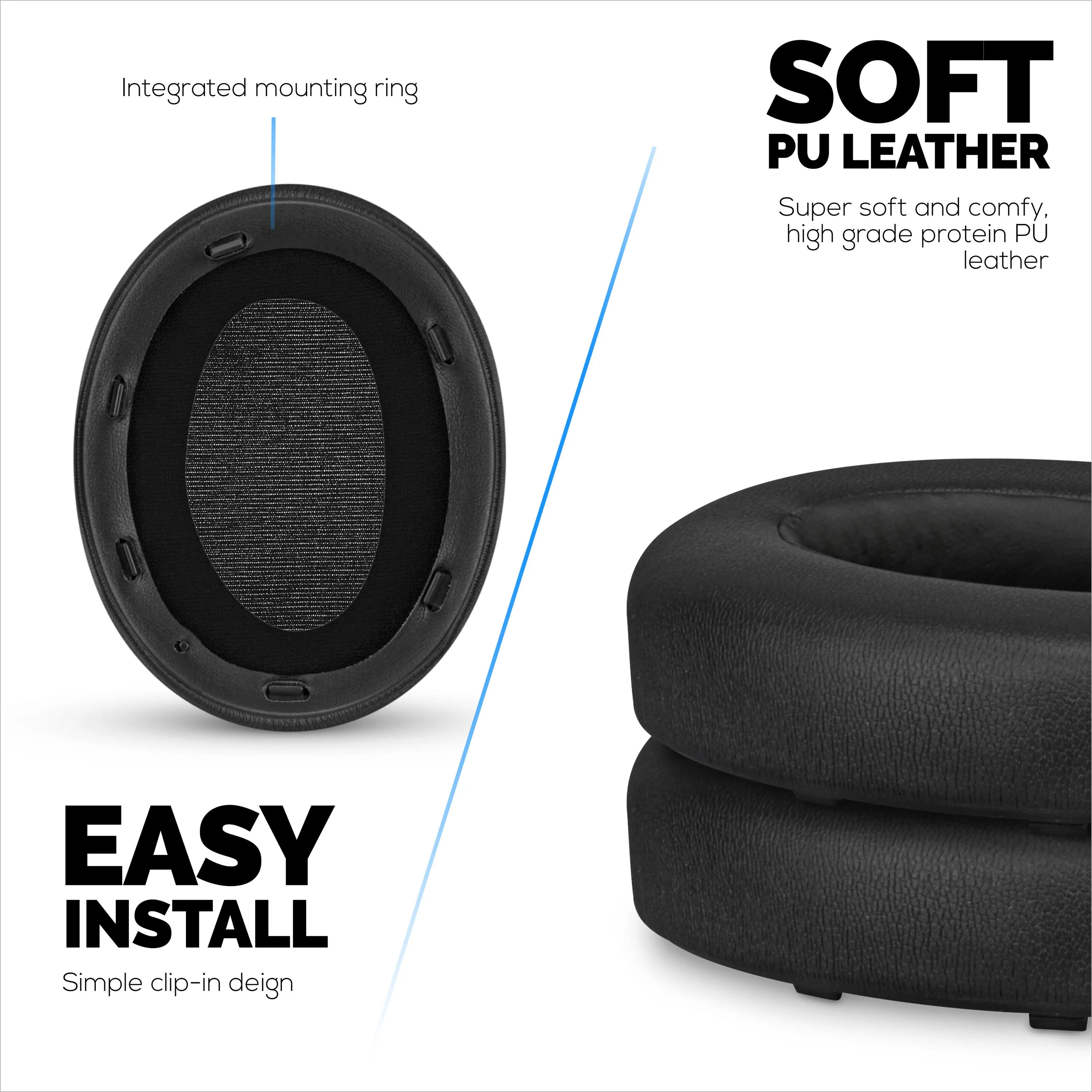 Soft PU Leather and Memory Foam Replacement Earpads for Sony WH-XB910N Wireless Headphones