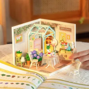 ROBOTIME DIY Miniature House | Blooming Tea Garden | Dollhouse Craft