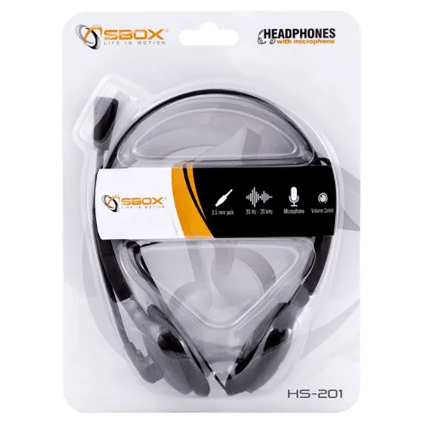 Sbox On-Ear Wired Headset - Black | HS-201