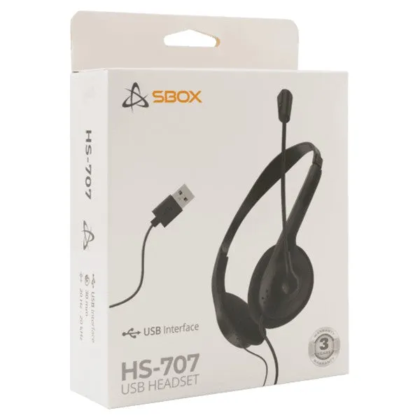 Sbox On-Ear Wired Headset - Black | HS-707