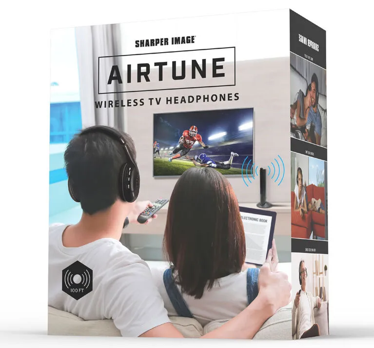 SHARPER IMAGE Air Tune Wireless RF TV Headphones - SHP924GY