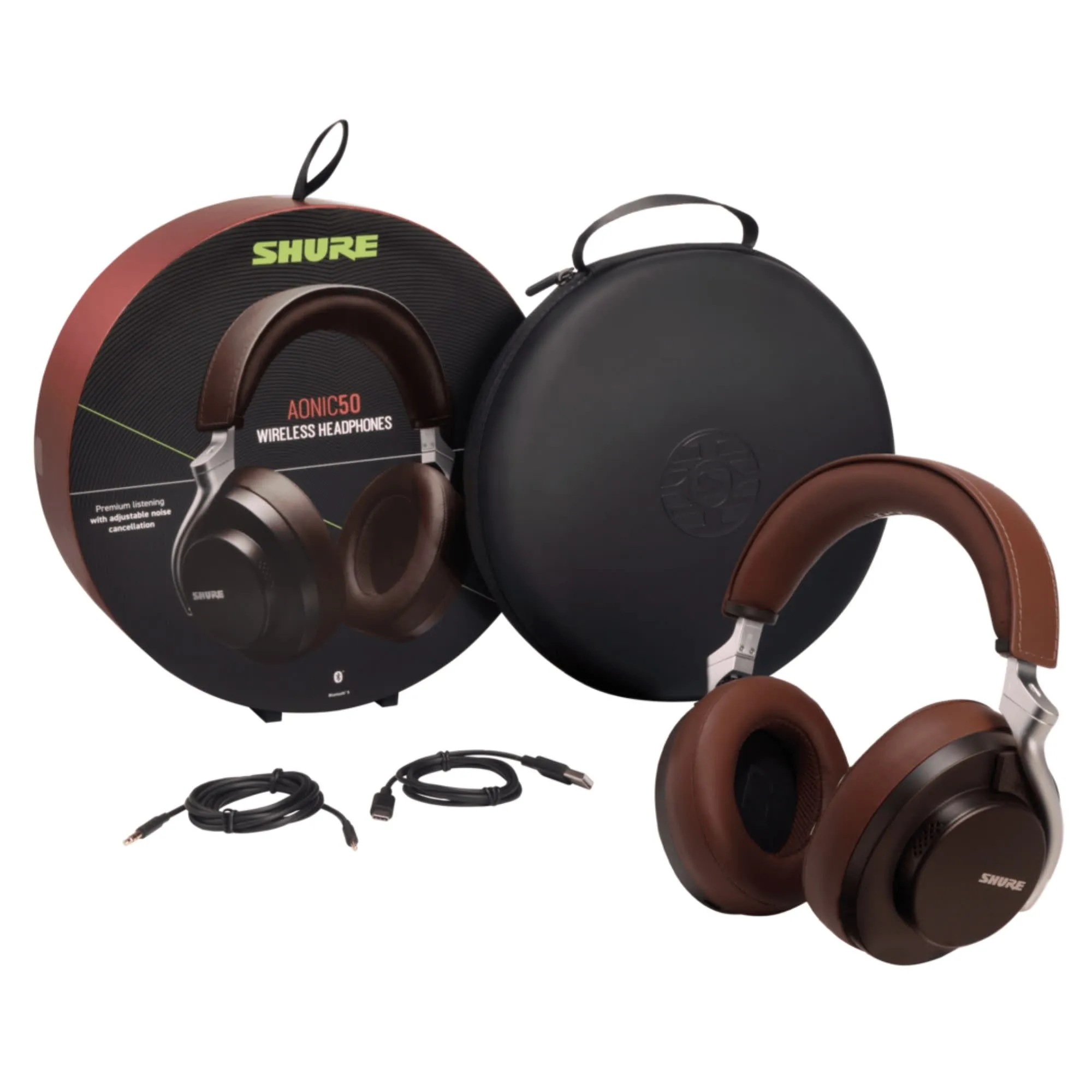Shure AONIC 50 Premium Wireless Bluetooth Headphones (Dark Brown)