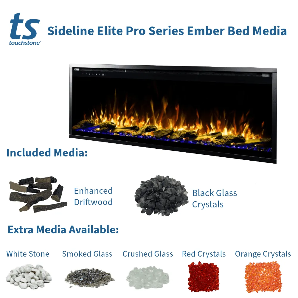 Sideline Elite Pro 60 Inch Smart Electric Fireplace with Encase Surround Mantel