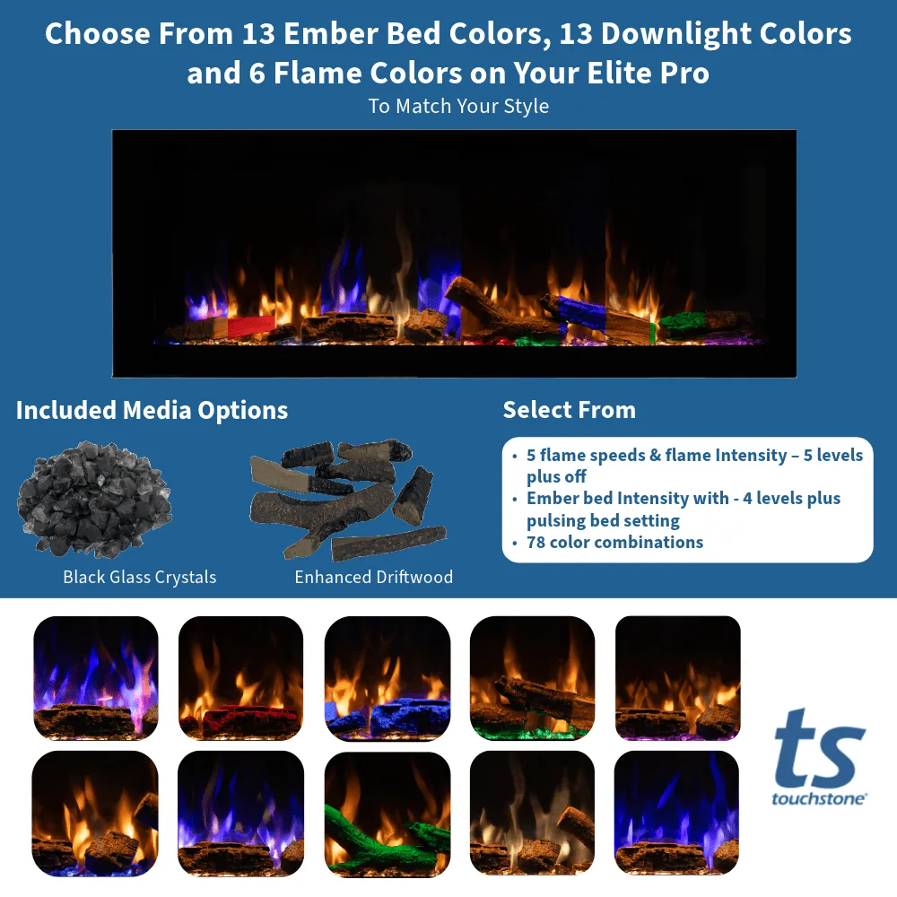 Sideline Elite Pro 60 Inch Smart Electric Fireplace with Encase Surround Mantel