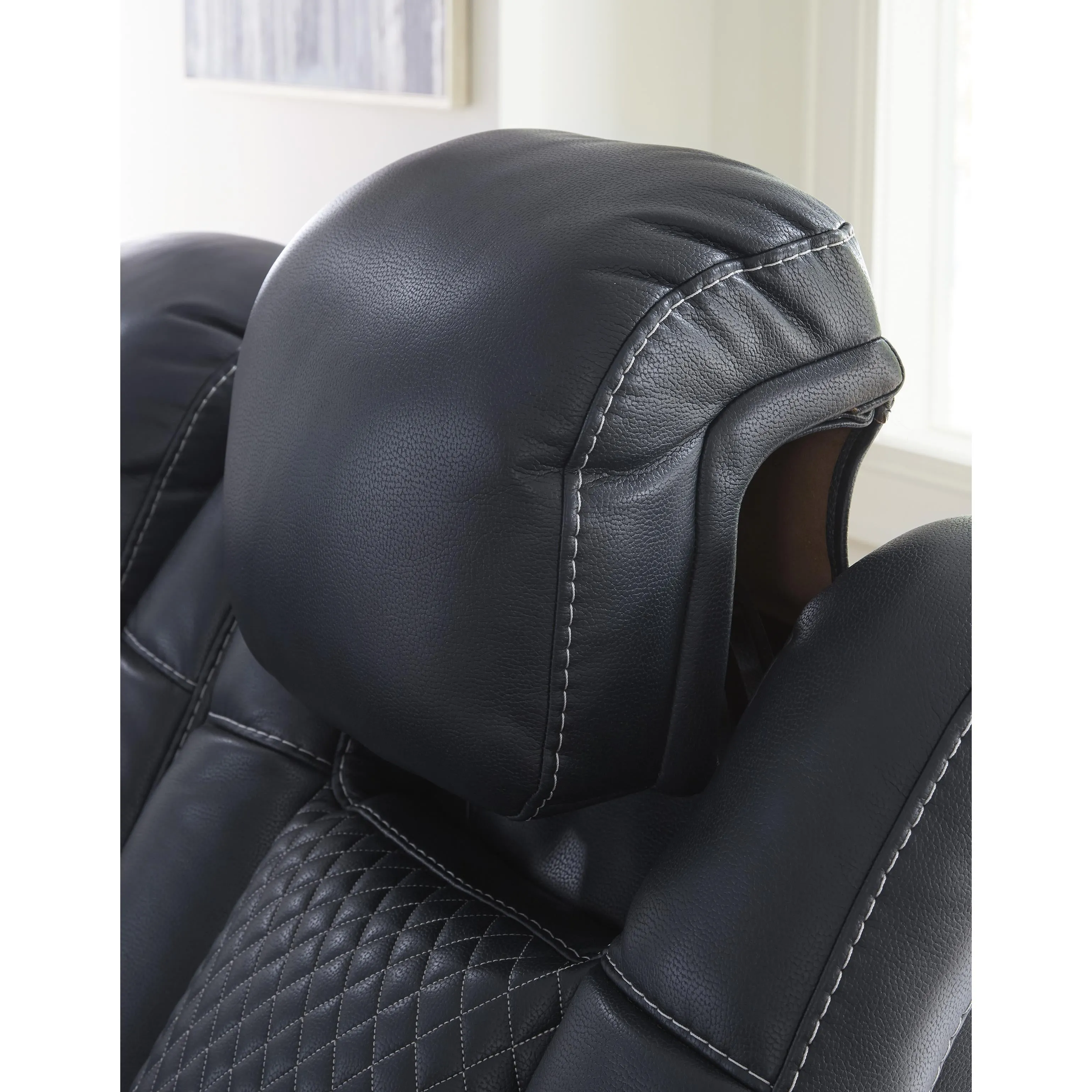 Signature Design by Ashley Fyne-Dyme Power Reclining Leather Look Sofa 3660315