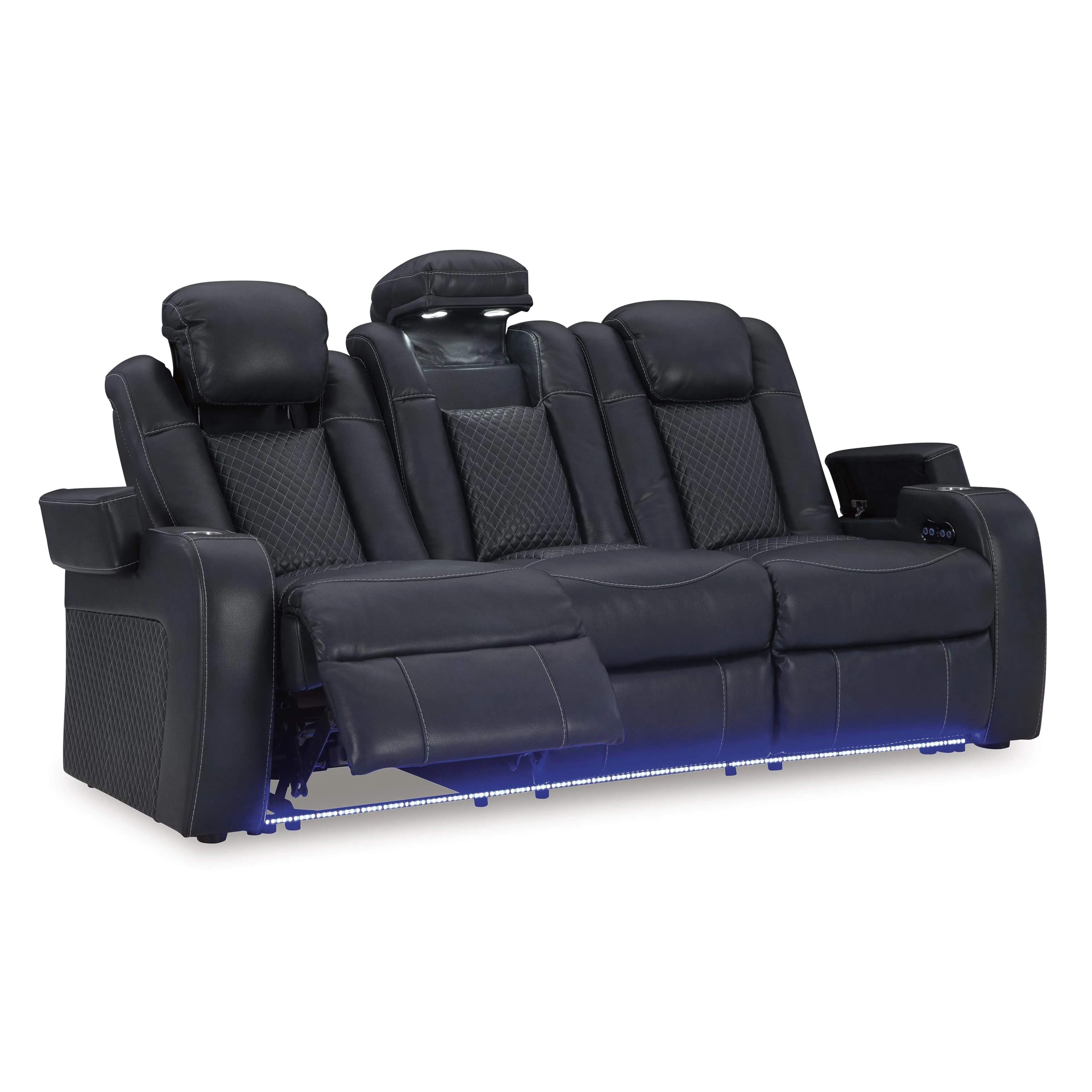 Signature Design by Ashley Fyne-Dyme Power Reclining Leather Look Sofa 3660315