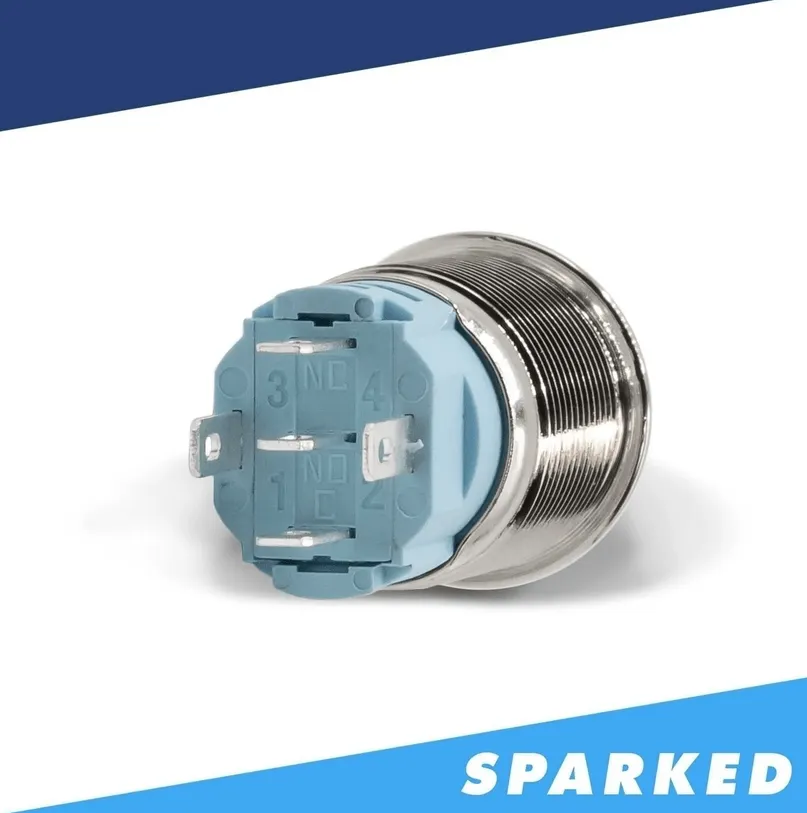 Sparked Innovations Latching Aluminum Push Button Switches