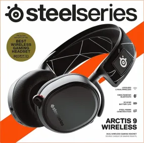 SteelSeries Headset Arctis 9 - Wireless Gaming Headset - Lossless 2.4 GHz Wireless   Bluetooth - 20  Hour Battery Life - For PC, PlayStation 5 and PS4, Black