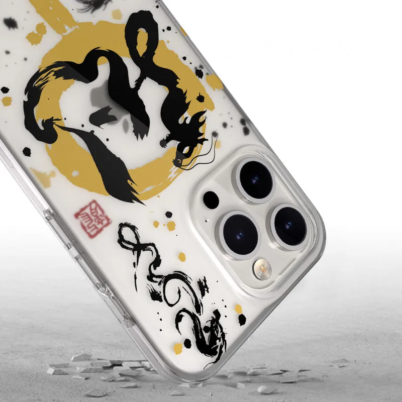 SwitchEasy Dragon M MagSafe Hand-drawn Print AirBarrier Shockproof Clear Case Cover