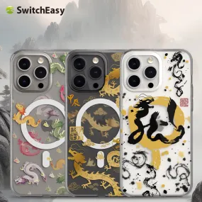 SwitchEasy Dragon M MagSafe Hand-drawn Print AirBarrier Shockproof Clear Case Cover