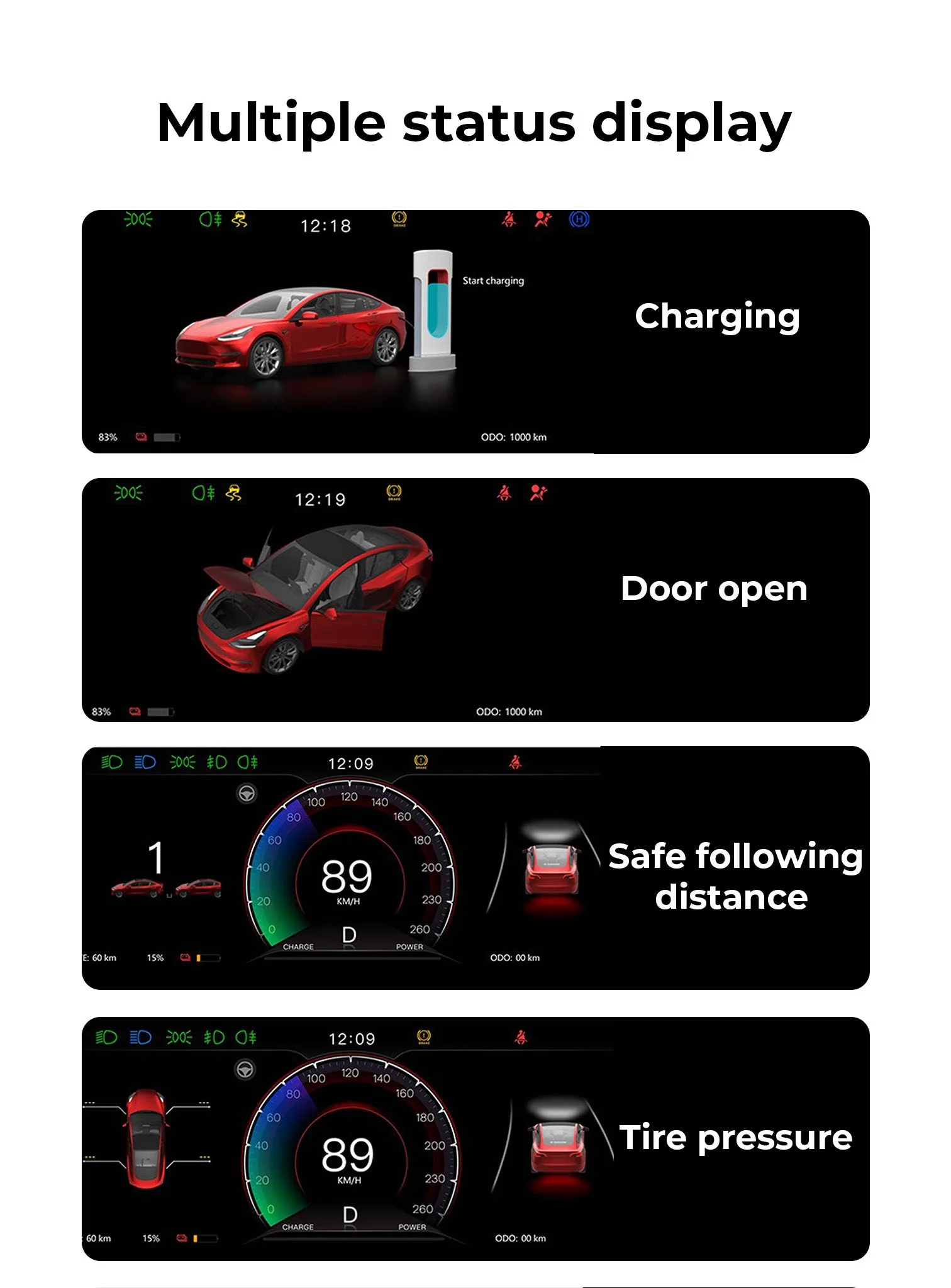 Tesla Model 3/Y & 2024  Model 3 Highland 8.9" Smart Screen Display – Wireless CarPlay, Android Auto, GPS & Real-Time Sync