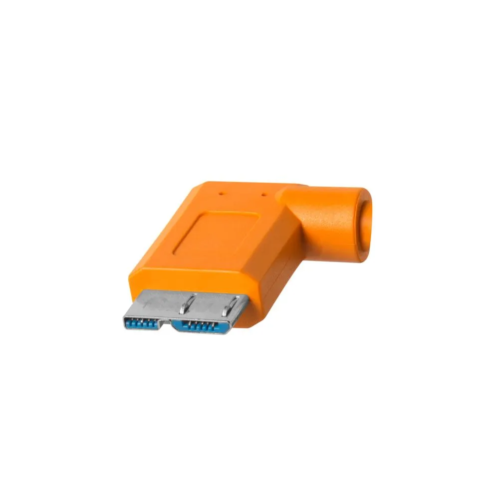 TetherPro USB-C to USB 3.0 Micro-B Right Angle 4.6m Hi-Vis Orange (OPEN BOX)
