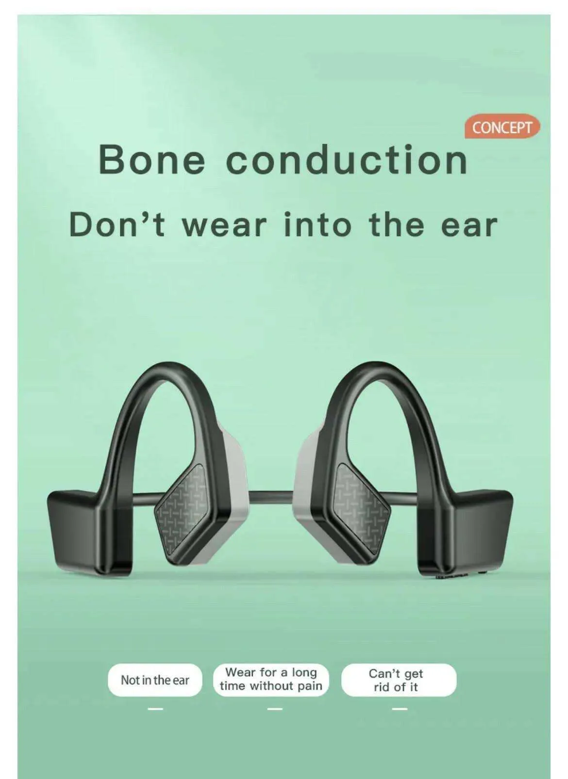 TUTT K08 Headphones with Bone Conduction Earphone Wireless Headset TWS Sports Waterproof Open Ear