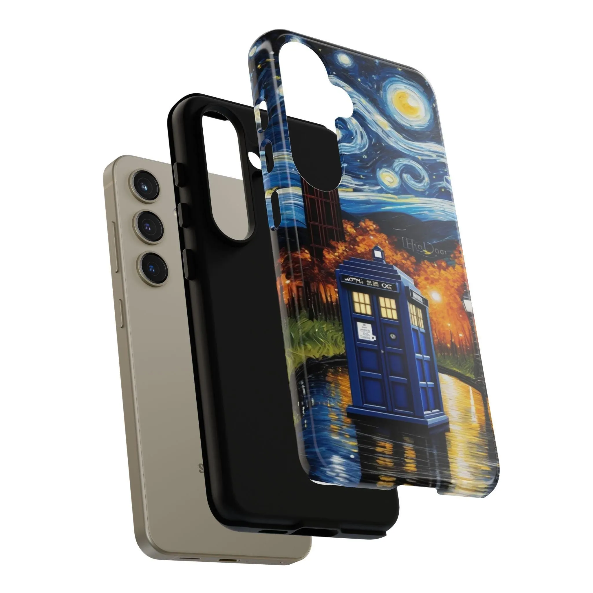 van goth tardis  phone case ,vincent van goth  and tardis  case , ,starry night  case,phone cover