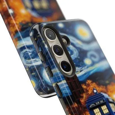van goth tardis  phone case ,vincent van goth  and tardis  case , ,starry night  case,phone cover