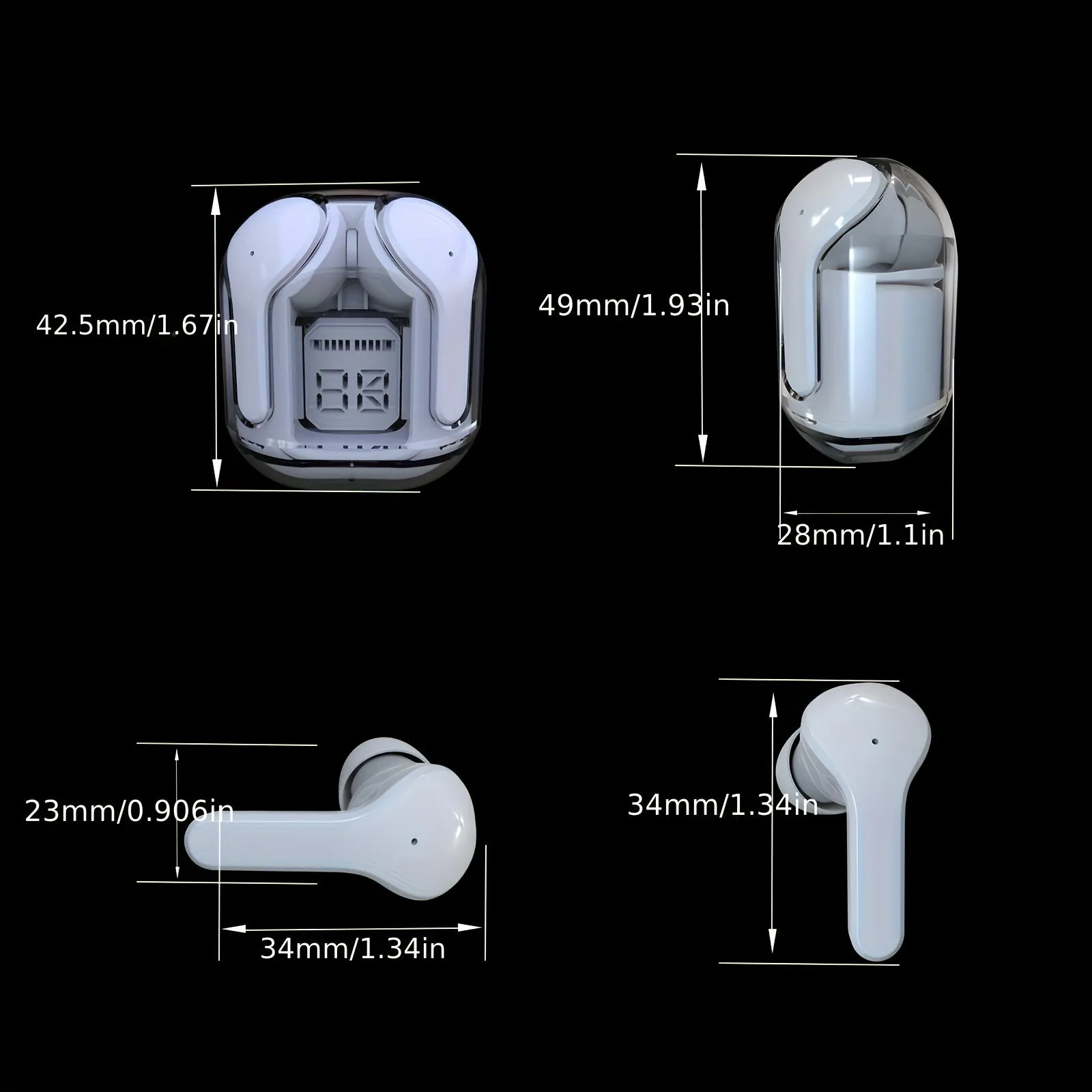 Wireless LED Headphones with HighQuality Sound and Mic For Android & IOS