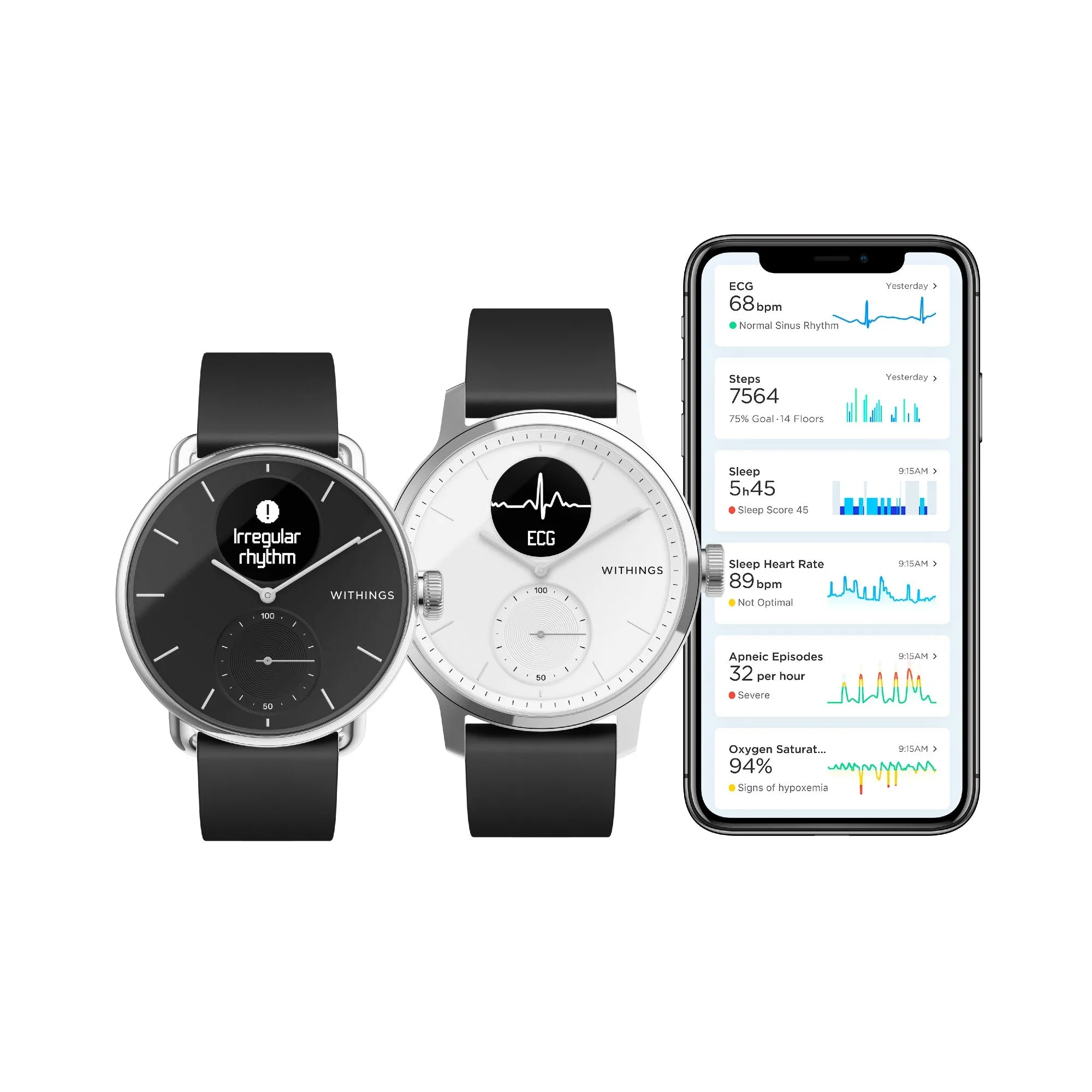 Withings ScanWatch - Hybrid Smartwatch - 38mm Black