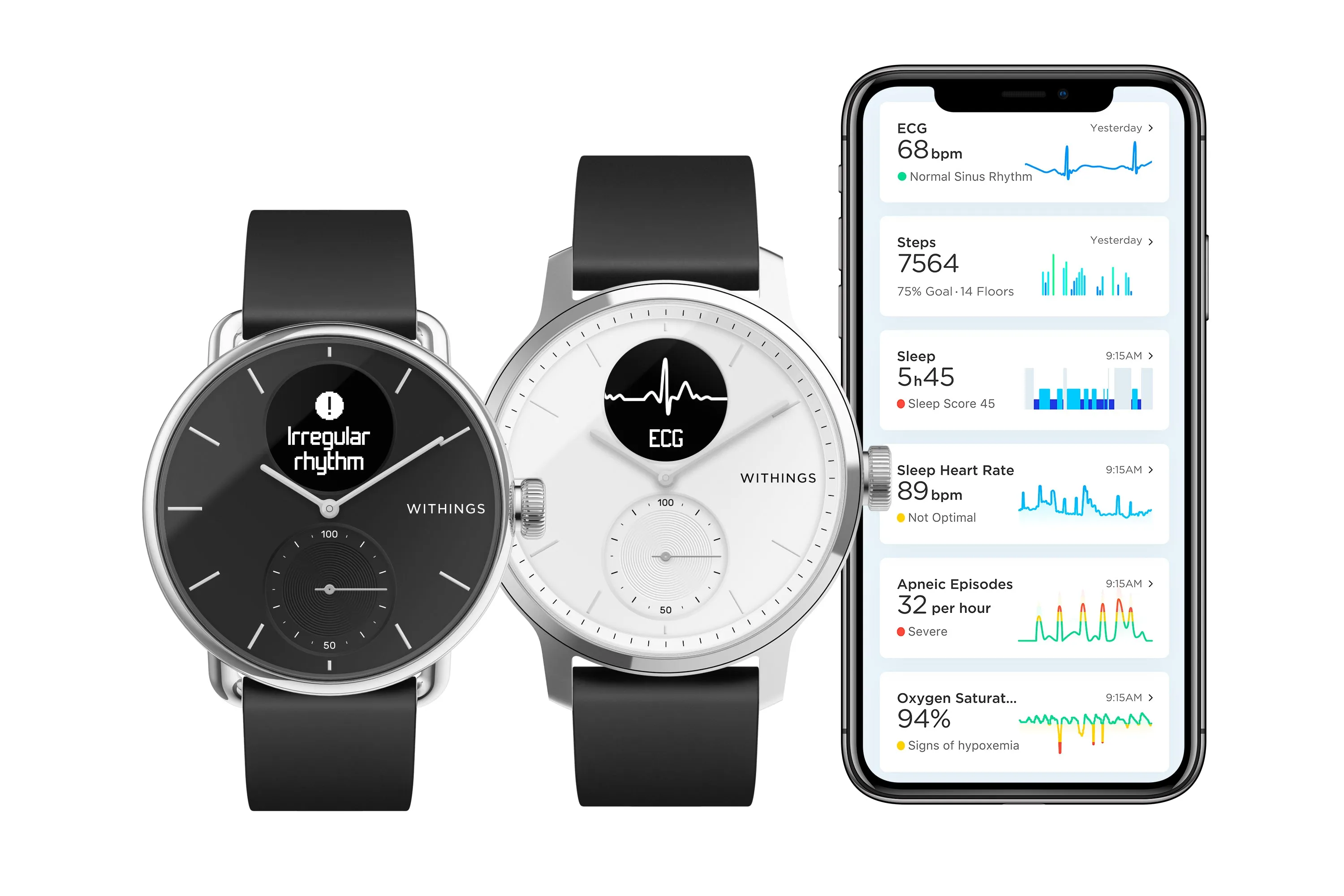 Withings ScanWatch - Hybrid Smartwatch - 38mm White