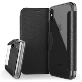 X-Doria Engage Folio Series Leather Cover Clear Back Wallet Case