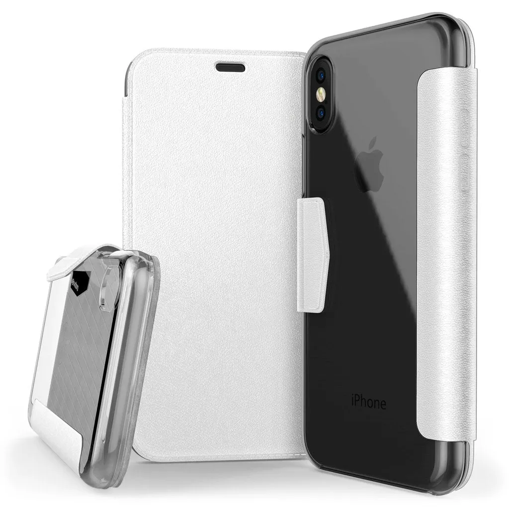 X-Doria Engage Folio Series Leather Cover Clear Back Wallet Case