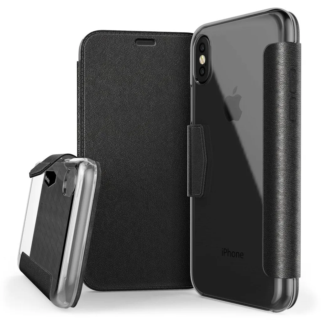 X-Doria Engage Folio Series Leather Cover Clear Back Wallet Case