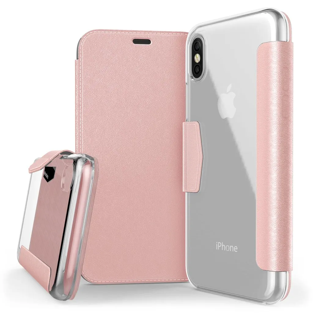 X-Doria Engage Folio Series Leather Cover Clear Back Wallet Case