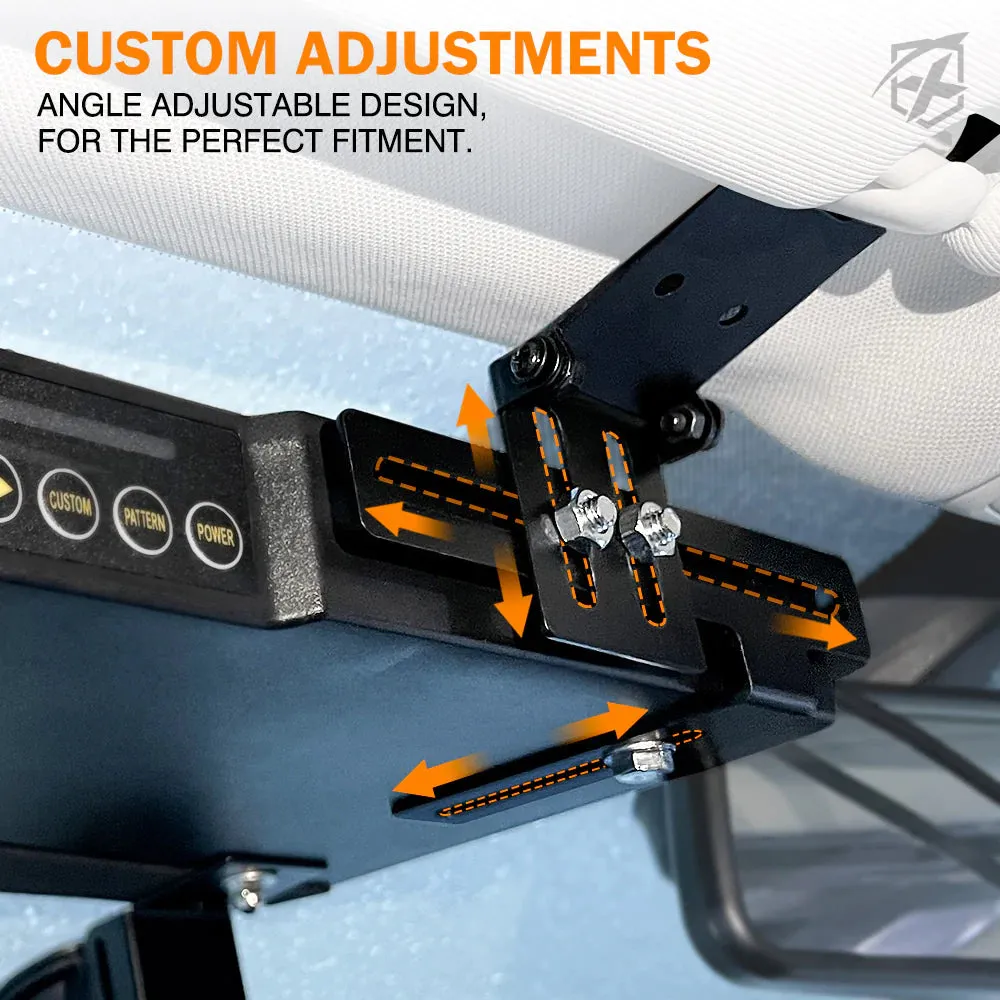 Xprite 21" Chaser Series Dual LED Visor Windshield Strobe Lights w/ Suction Cup Brackets - Blue/Red/White/Amber/Combo