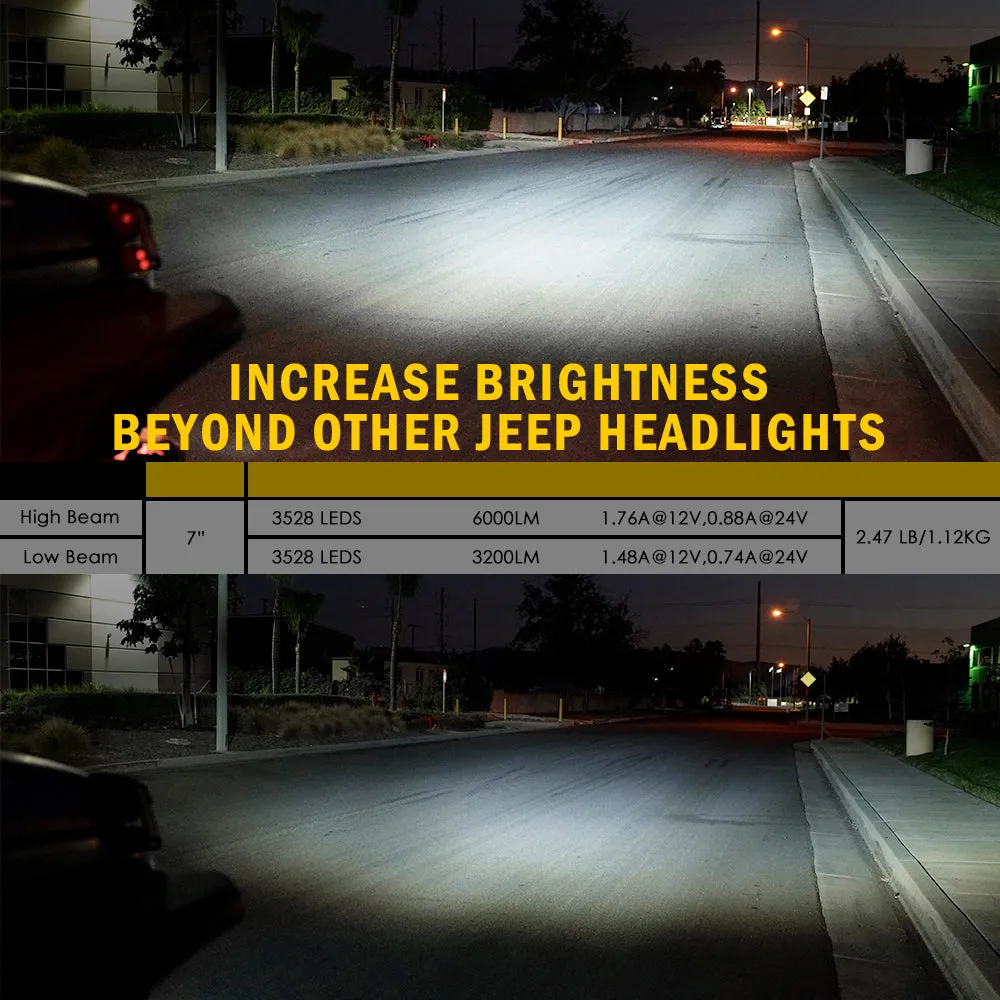 Xprite 7" LED RGB Halo Headlights Hummer H1 / H2 (1992-2001) w/ Daytime Running Lights